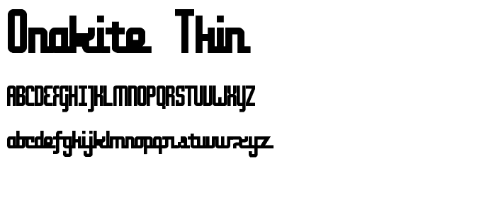 onakite Thin font